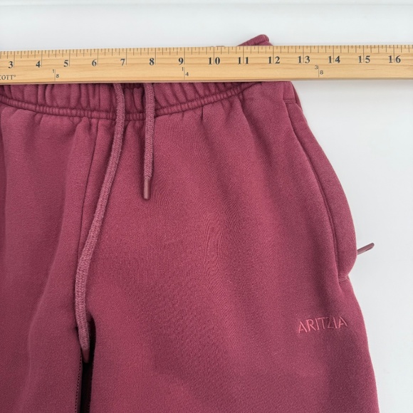 Aritzia Joggers Women 2XS Faded Burgundy Meg Fit Sweatpants Cozy Fleece Comfy - Picture 12 of 16